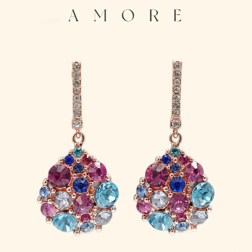 铜合金仿水晶耳饰 铜合金仿水晶耳饰[8211]