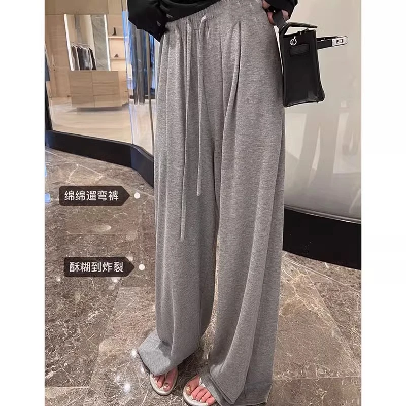 孕妇裤子春夏季外穿灰色糯米裤2025新款显瘦拖地长裤休闲遛弯裤