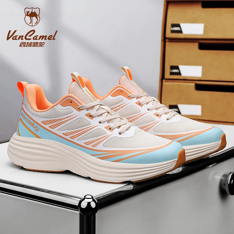 VANCAMEL/西域骆驼男士跑鞋百搭透气潮鞋减震网面飞织透气跑鞋