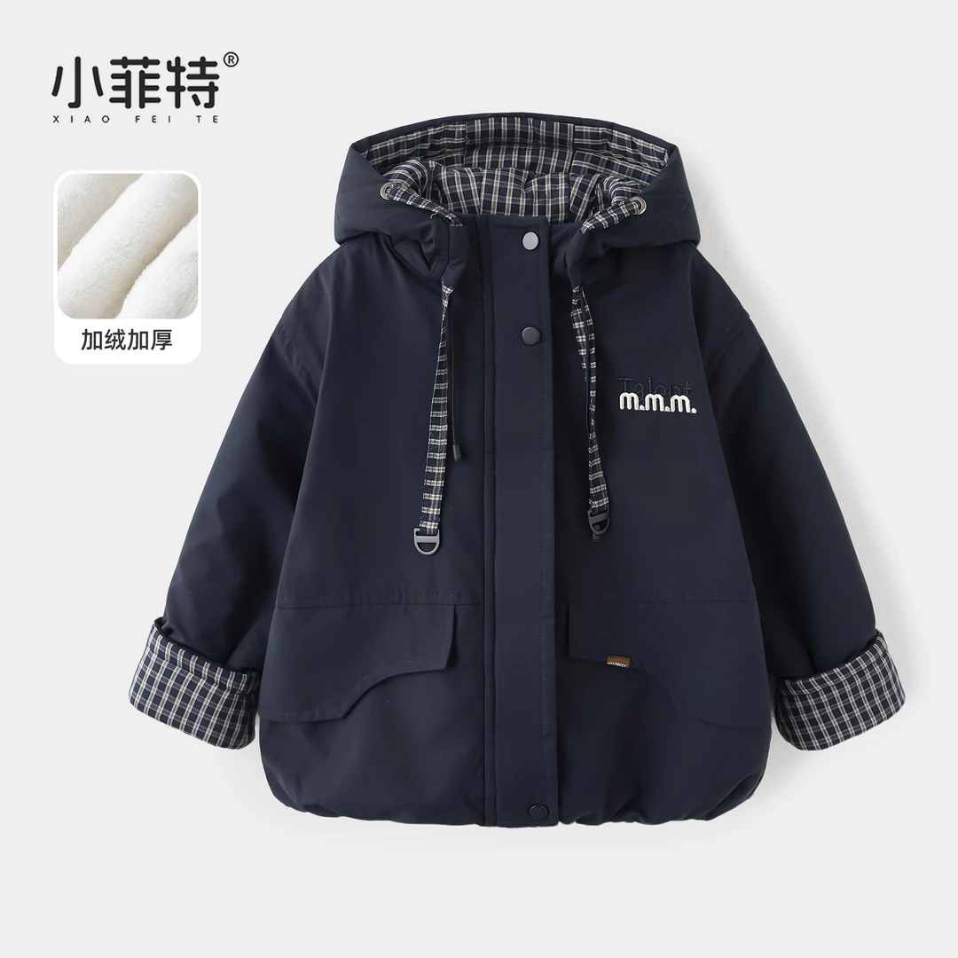 小菲特女童冬装连帽外套中大童加厚派克服儿童保暖棉服YNYD57075