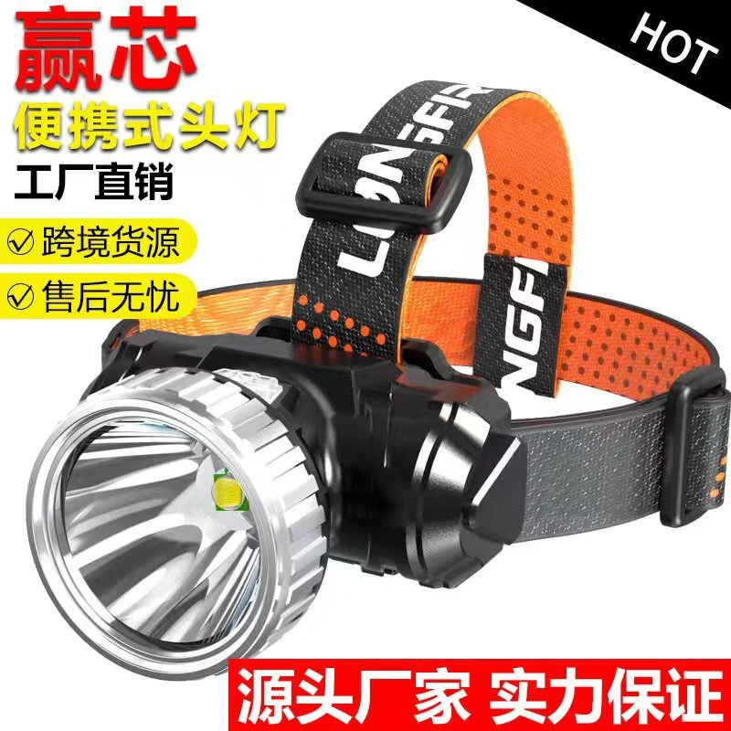 工厂批发 led强光USB充电头灯 夜钓户外跑步露营矿灯头戴式手电筒