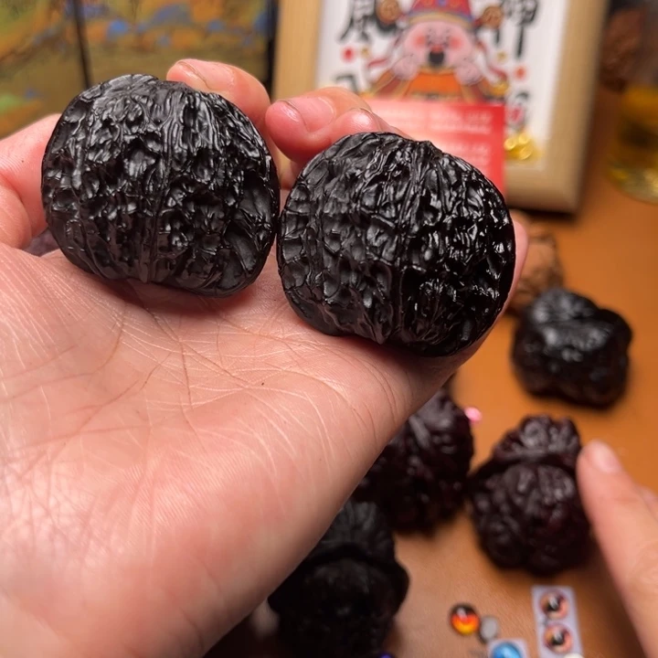 核桃地闷文玩手把件磨盘 48