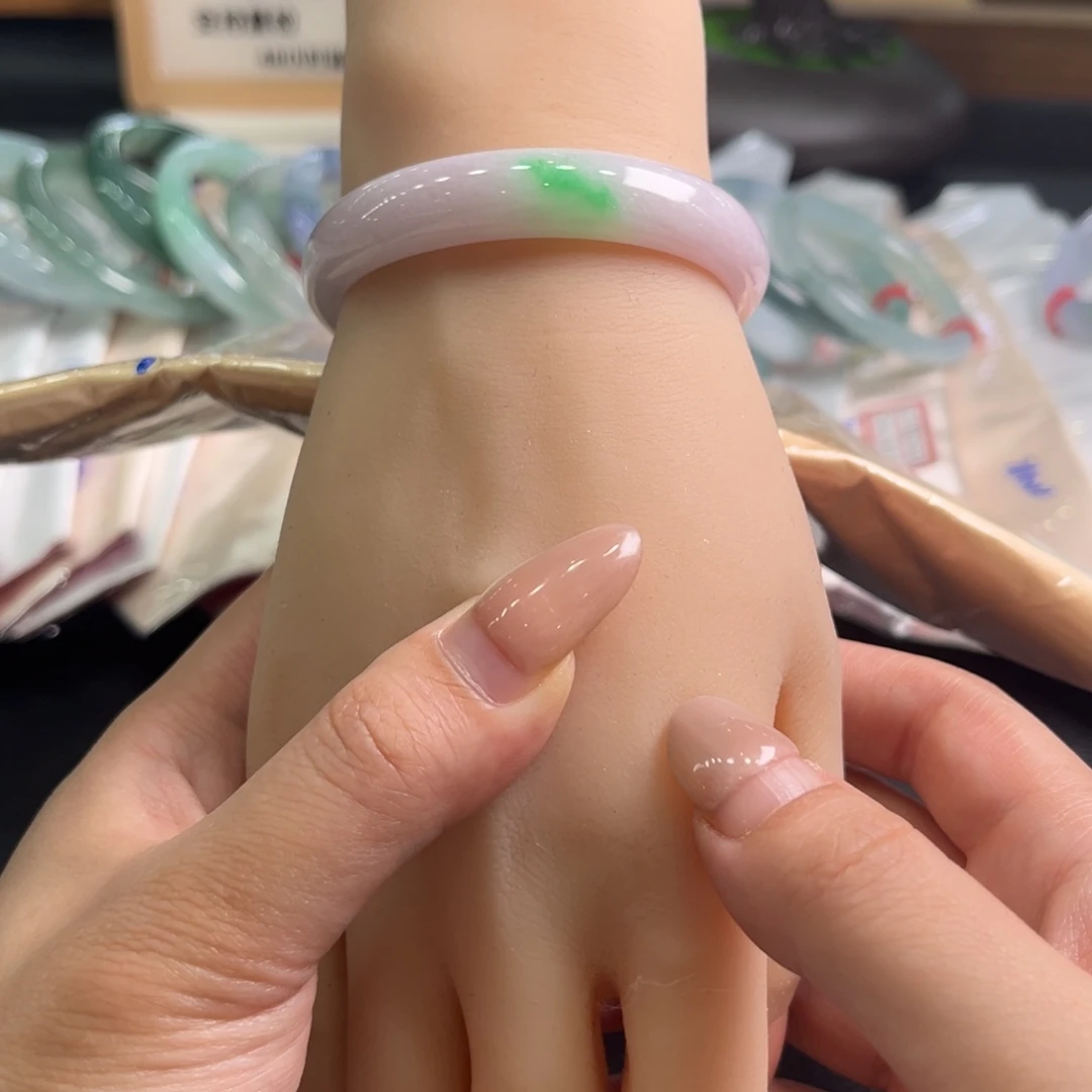 翡翠未镶嵌手镯51.5贵妃春彩