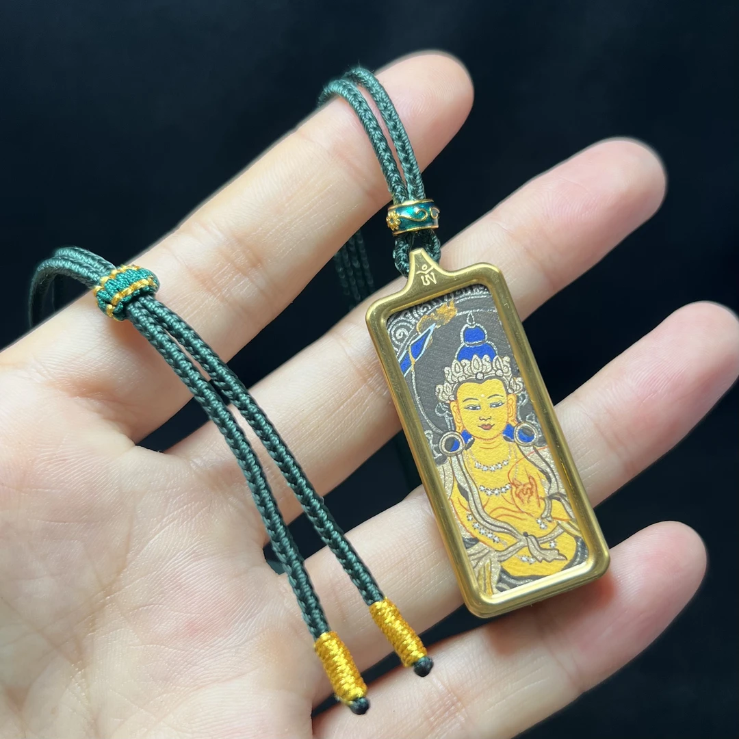 AD61 唐卡（文殊）吊坠纯手工绘制（多样性发其一）