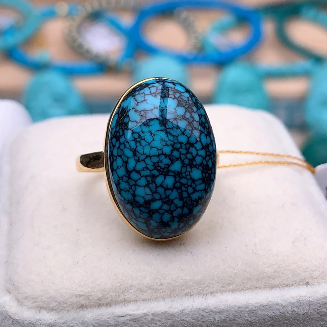 绿松石18K金镶嵌珠宝奇石