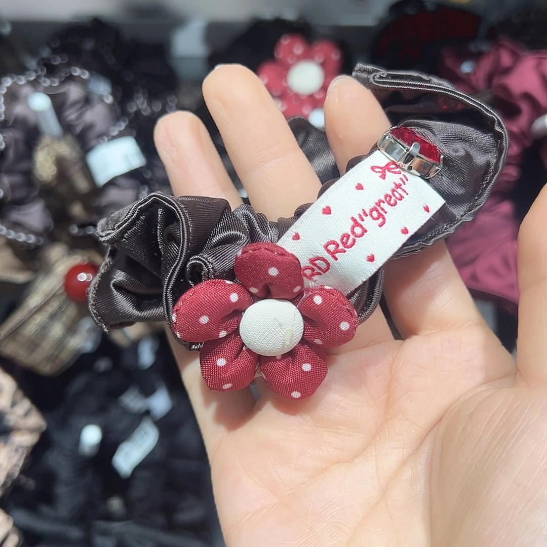 非金属泡菜红色小花发圈