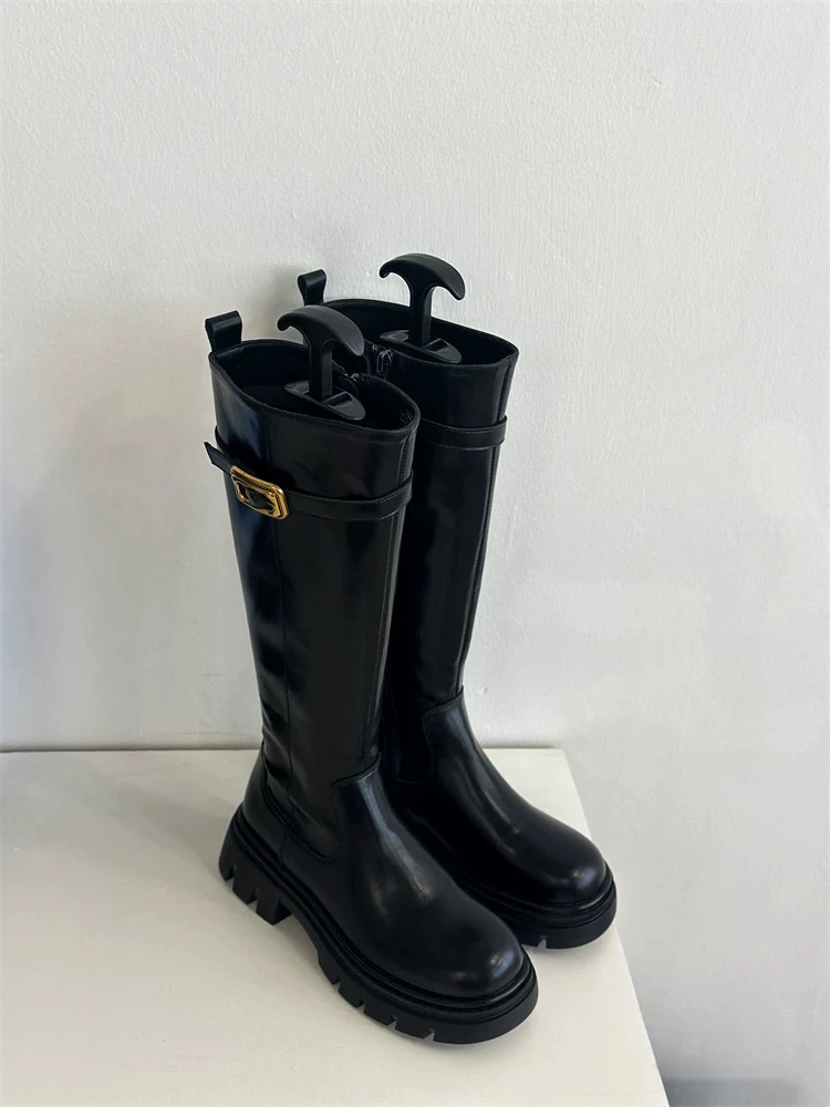 SUSU 百搭时尚厚底不过膝高筒骑士长靴   1280-6 Y80