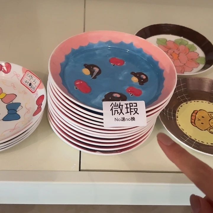 陶摆件不退不换卡通手绘