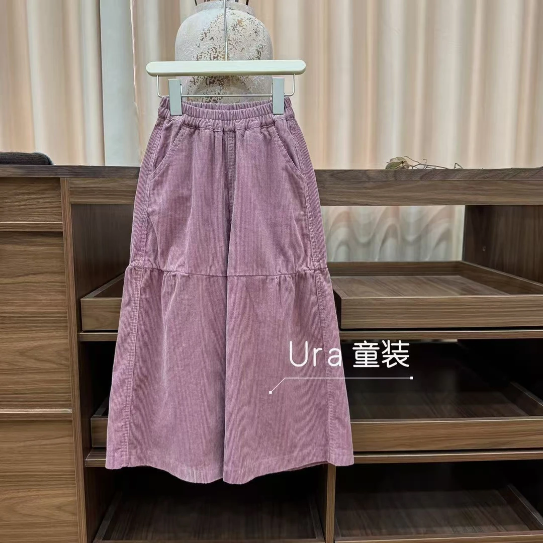 URA【现货】【树莓】秋款灯芯绒裤子上新女童中大童亲子-UK25873
