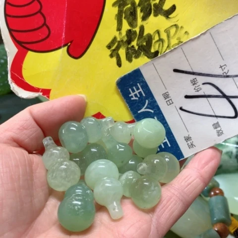 蛇纹石玉手把件未镶嵌浅**安