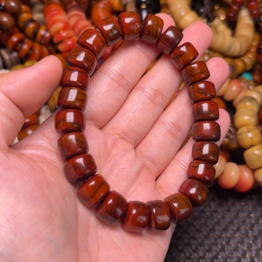 【闪购商品】牛骨手串/手链牛骨红高抛光12×9×24素
