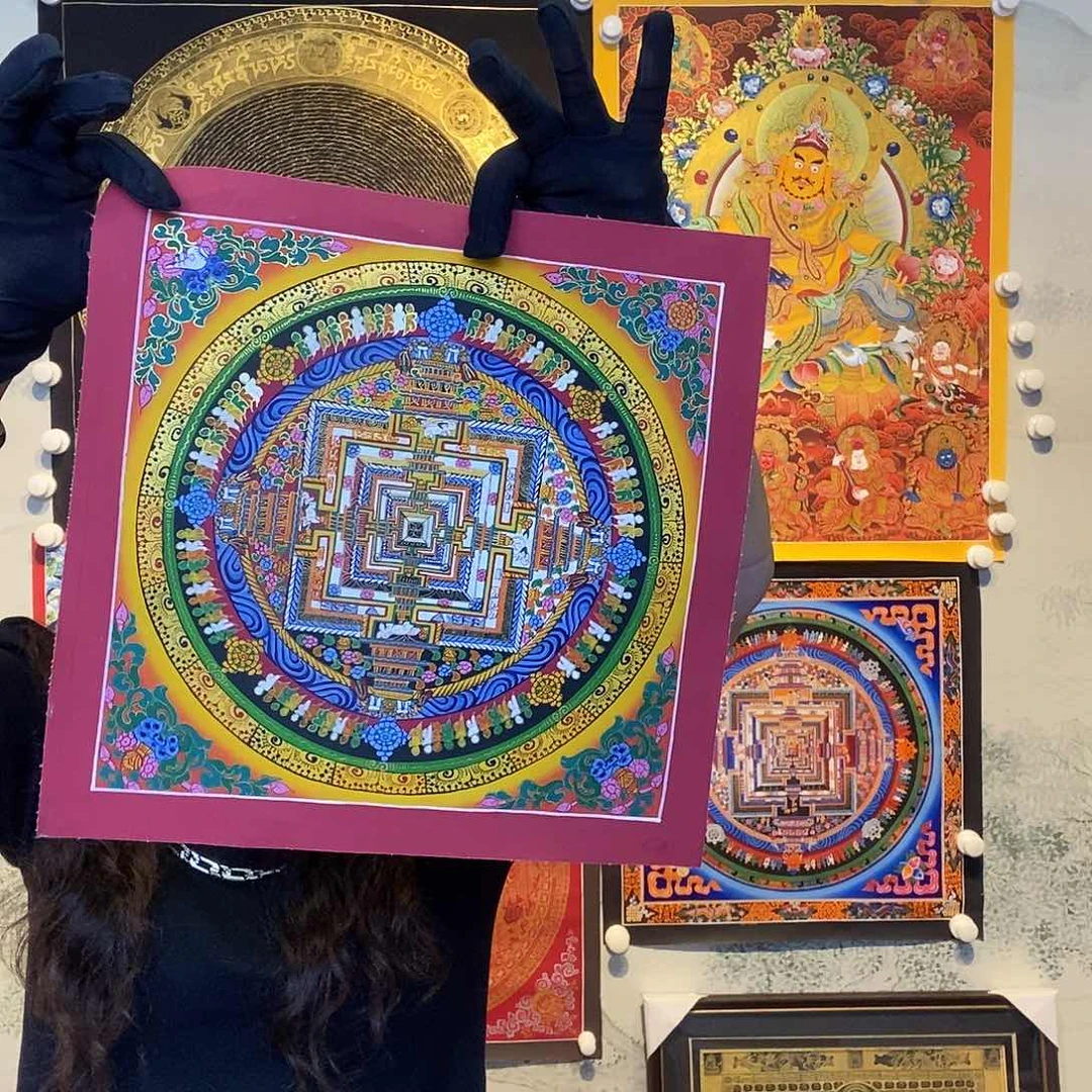 卷轴画纯手绘坛城唐卡27厘米左右