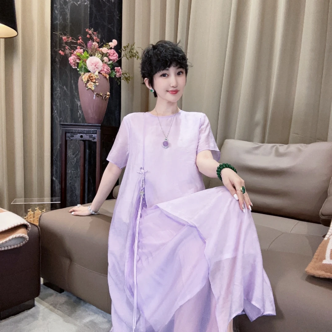 Betty Bairn【如意紫】春夏新中式国风裙子24B-BW1710