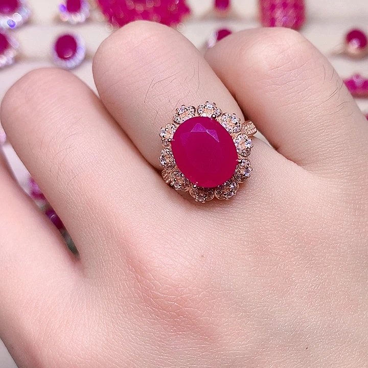 银S925镶嵌红宝石戒指