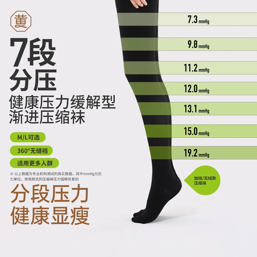 黄小姐厚黑2.0压力连裤袜女秋冬收腹提臀分压显瘦打底袜压力袜