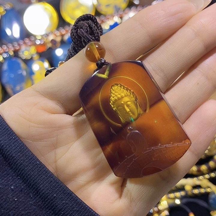 蓝珀未镶嵌珠宝奇石墨西哥红蓝心中有佛