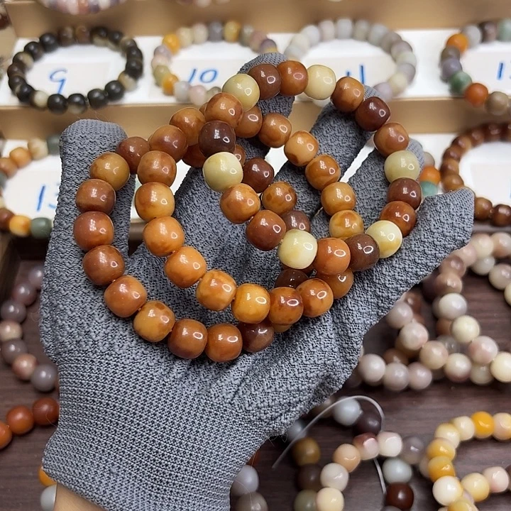 菩提根/象牙果手串卡13油膏桶珠茶