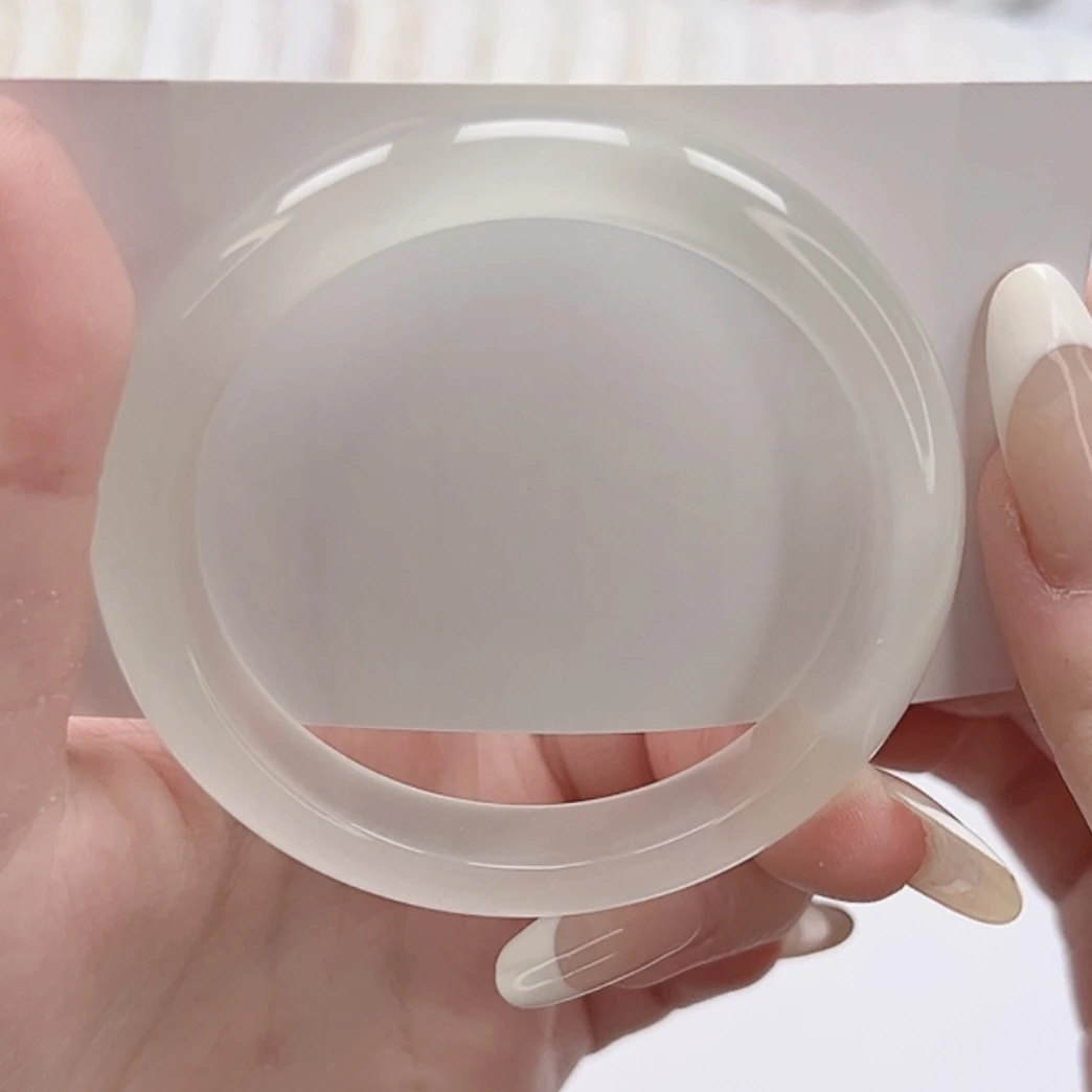 冰冰白手镯 57圈口 清新简约冰透款