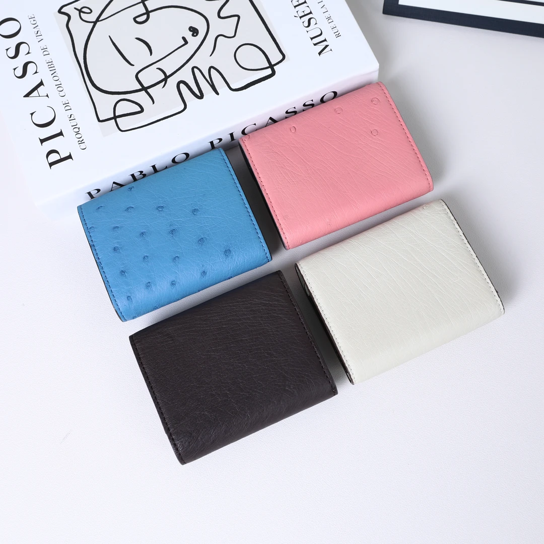 时代品牌【KK卡包】进口鸵鸟皮 H字母零钱包 精致小包 S60057