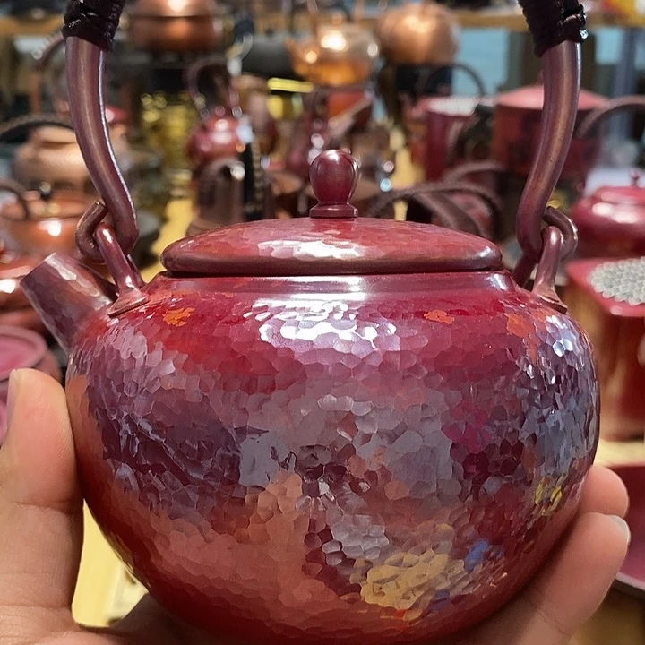 笑*手工制作紫铜铜壶