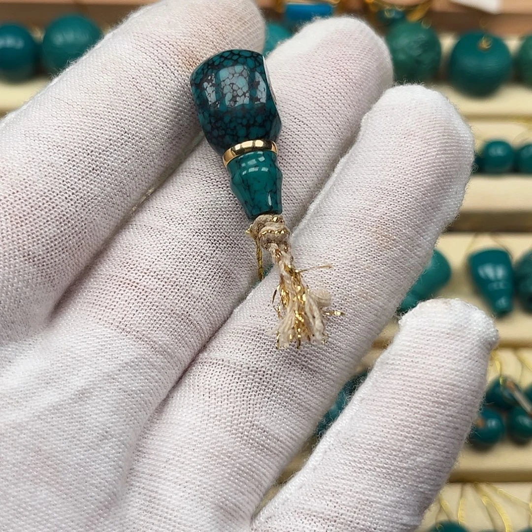 绿松石22K金镶嵌珠宝奇石921