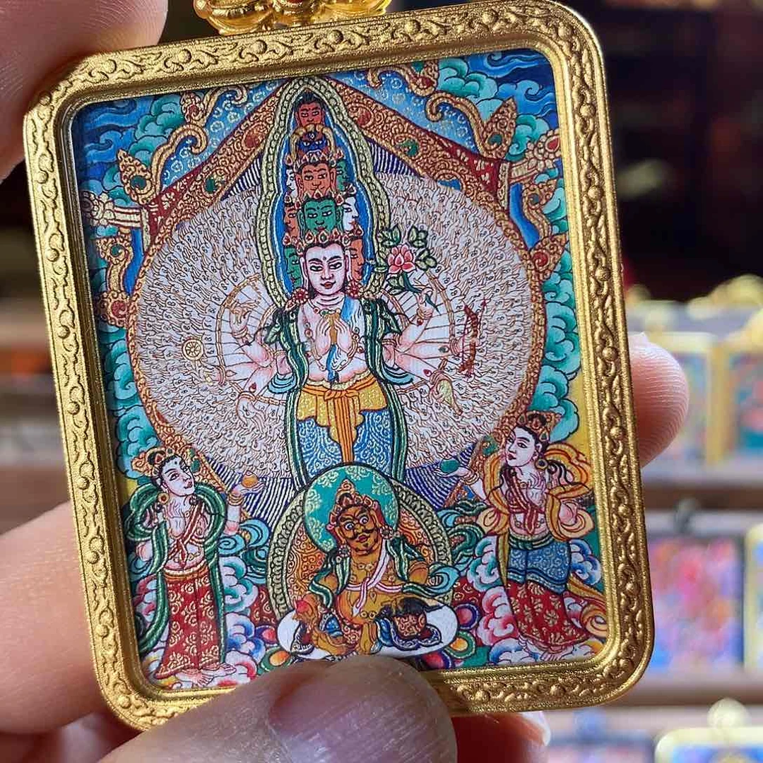 吊坠芳*酱热贡纯手绘唐卡千手