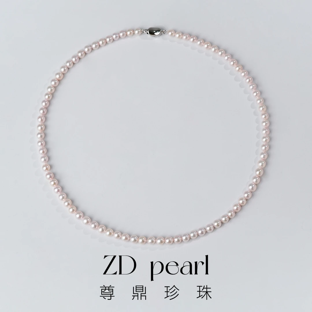 尊鼎珍珠S925银海水珍珠白珠项链5-5.5mm（真科研大证）-Nami