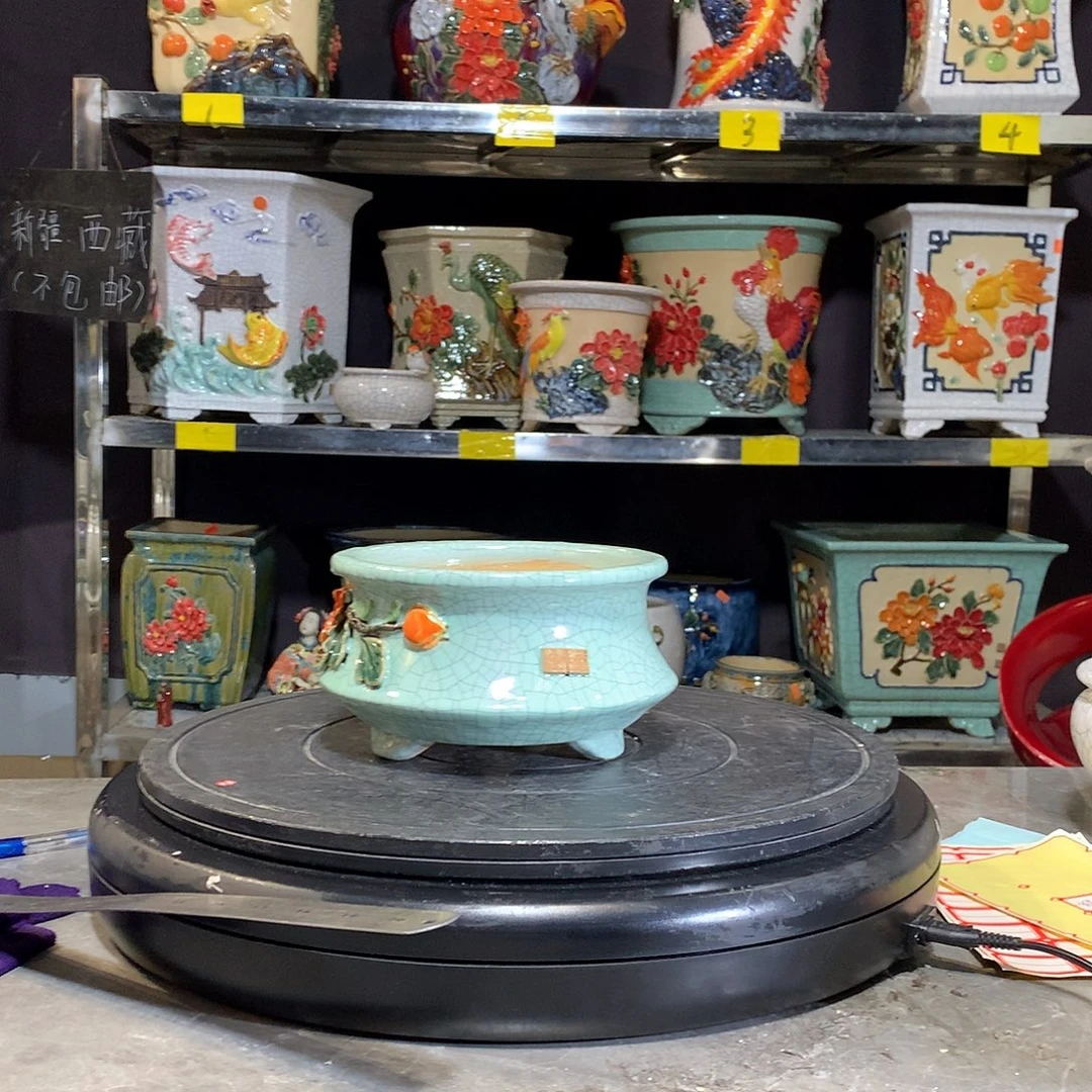 领***杨瑕疵石湾盆石湾盆