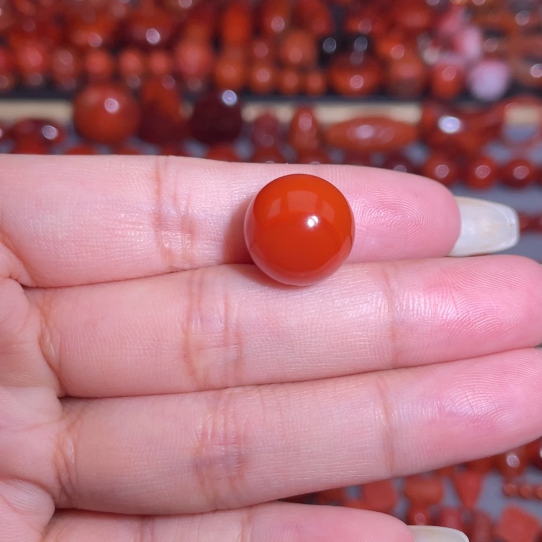 南红玛瑙未镶嵌瓦西圆珠13.7mm