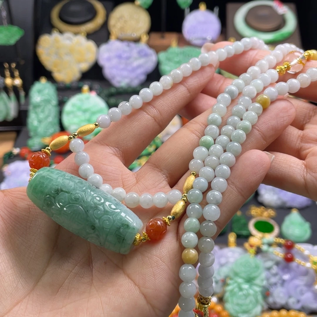 翡翠未镶嵌颈饰代编织