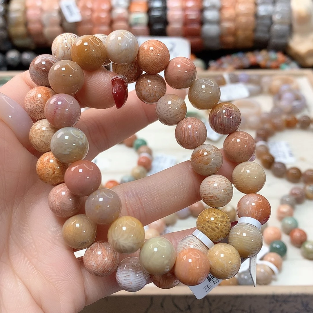 硅化珊瑚（珊瑚玉）手链未镶嵌惊*682