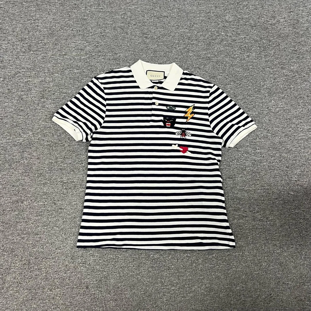 99新 GUCCI/古驰 gucci横条纹 polo衫短袖