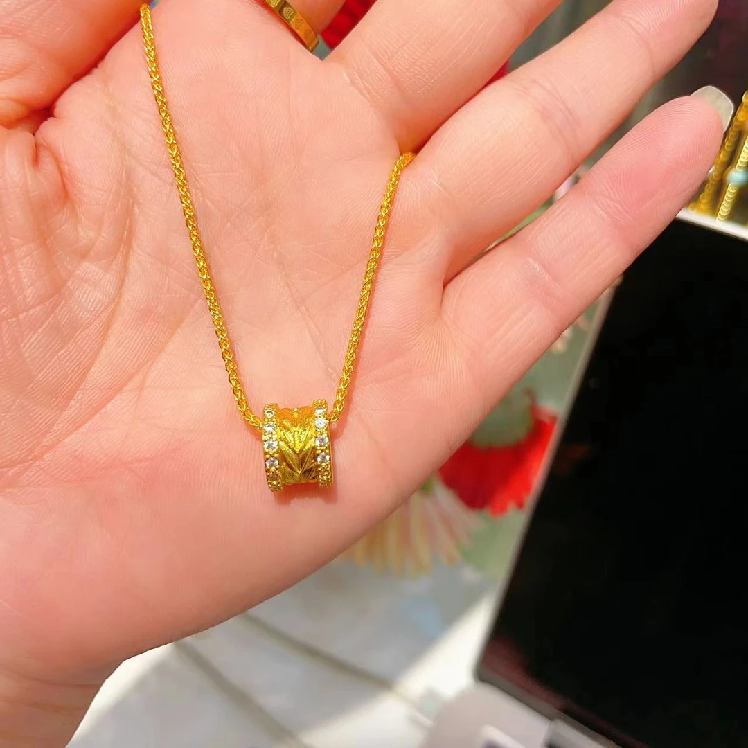 钛钢项链 麦穗转珠项链小众简约轻奢甜美灵动素款项链气质