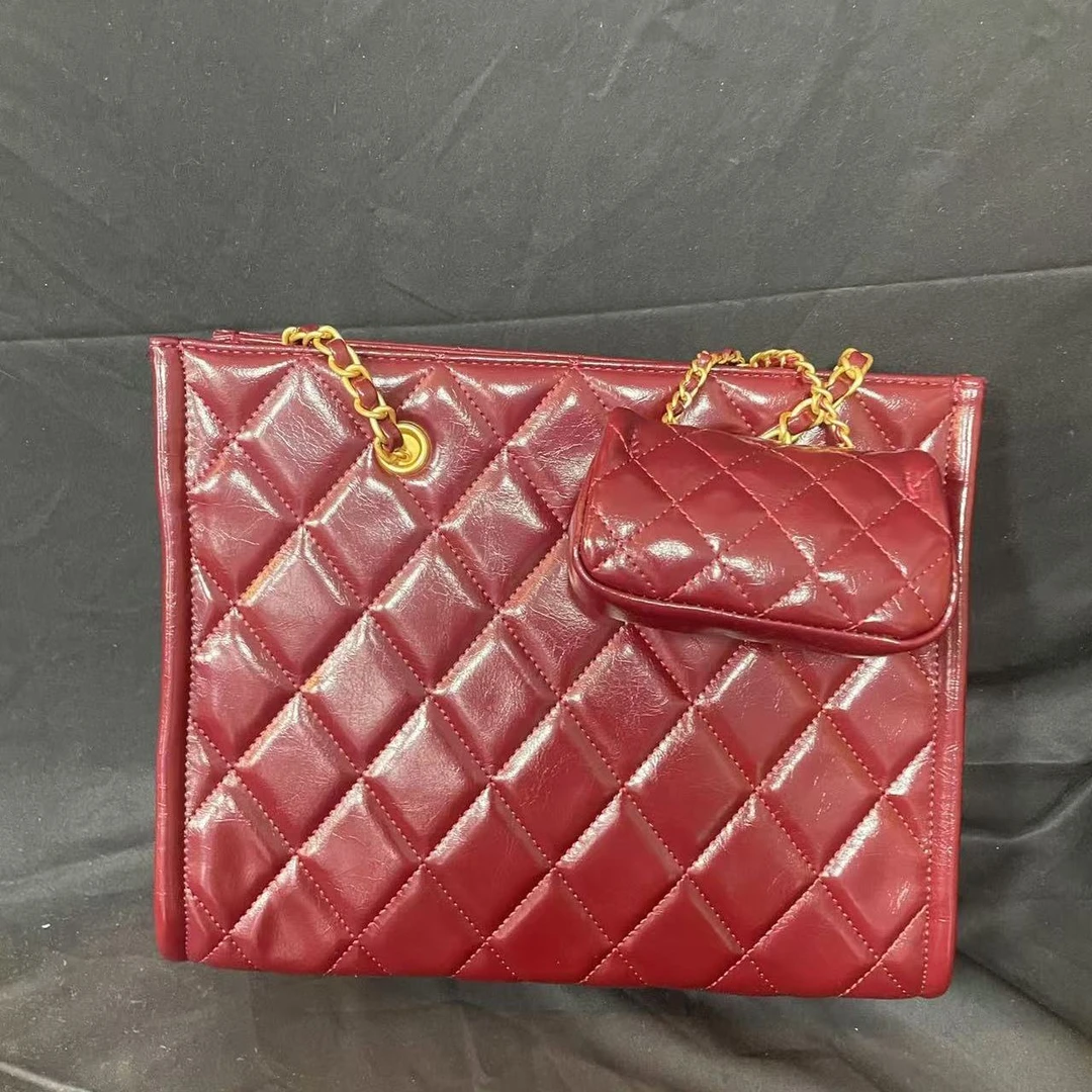 LQ-WITH-QUEEN真皮女包砖手提包红色10896