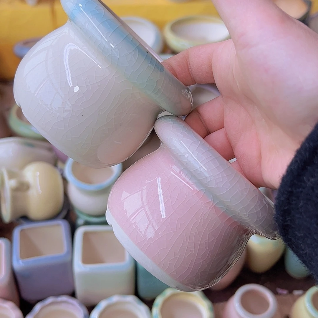 红陶陶瓷花盆满12包邮