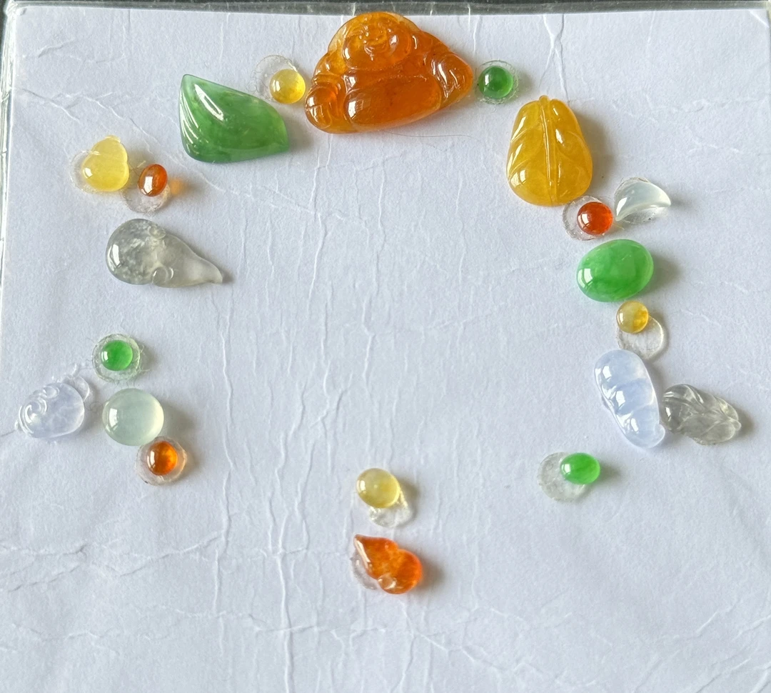 多宝设计款手链项链套链佛公五彩叶子蛋面随形豆子祥云可代镶嵌