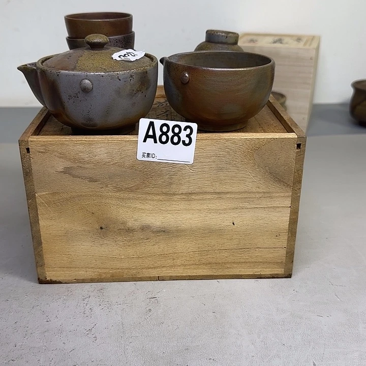 备前烧作品备前烧作品杯子有磕宝瓶盖子有磕