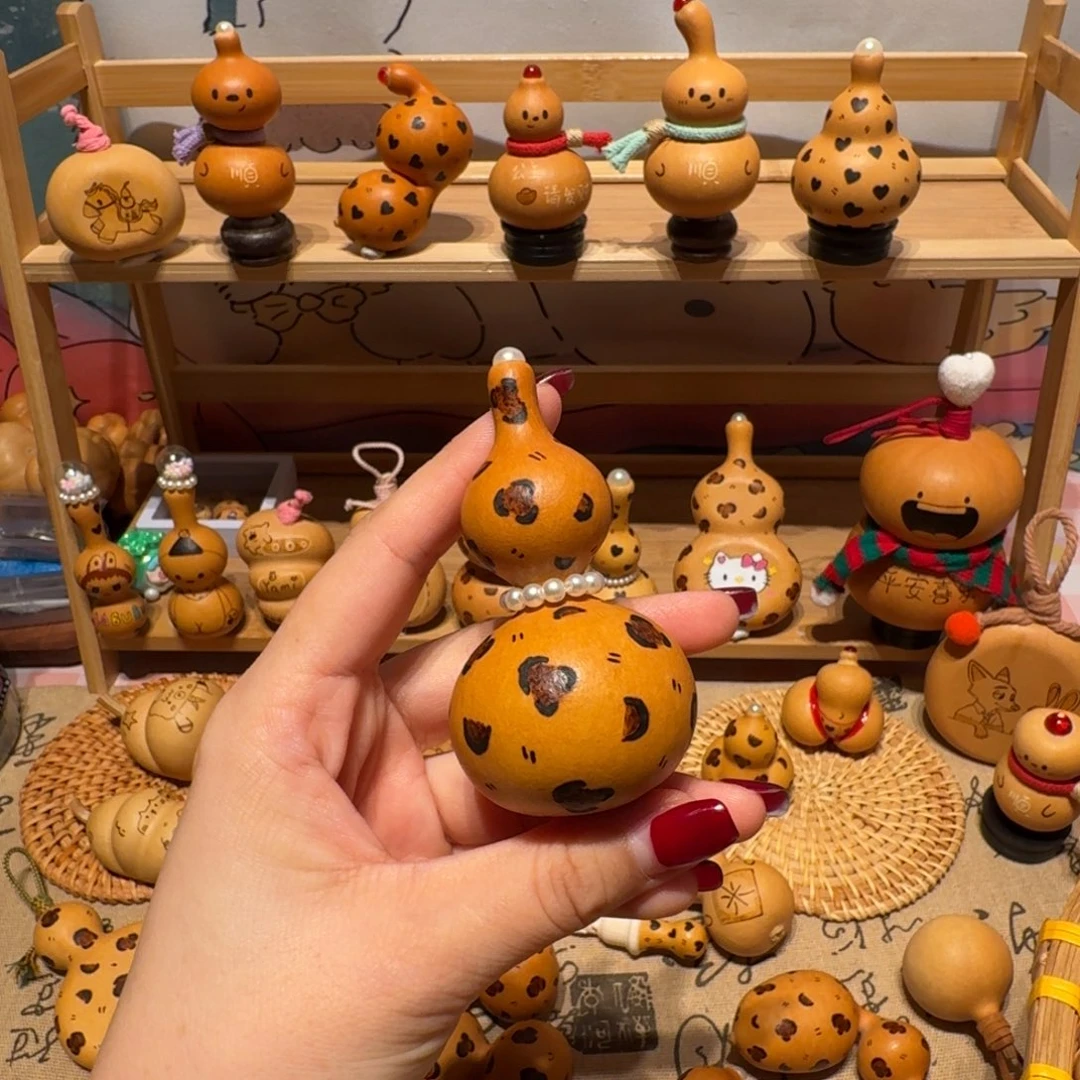 桃***儿木八宝葫芦烙画豹纹