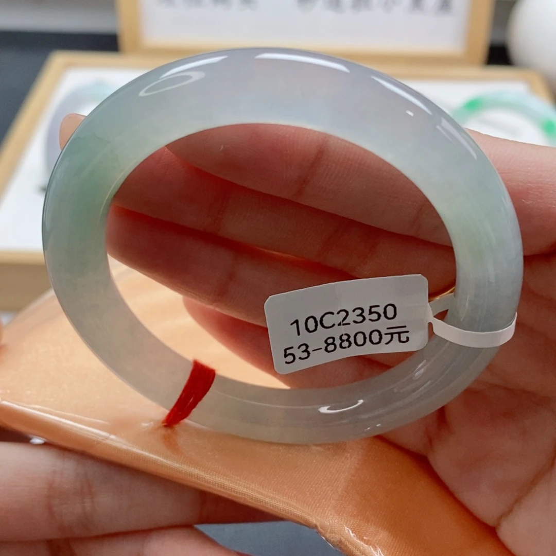 小***花翡翠未镶嵌手镯天然A货翡翠手镯