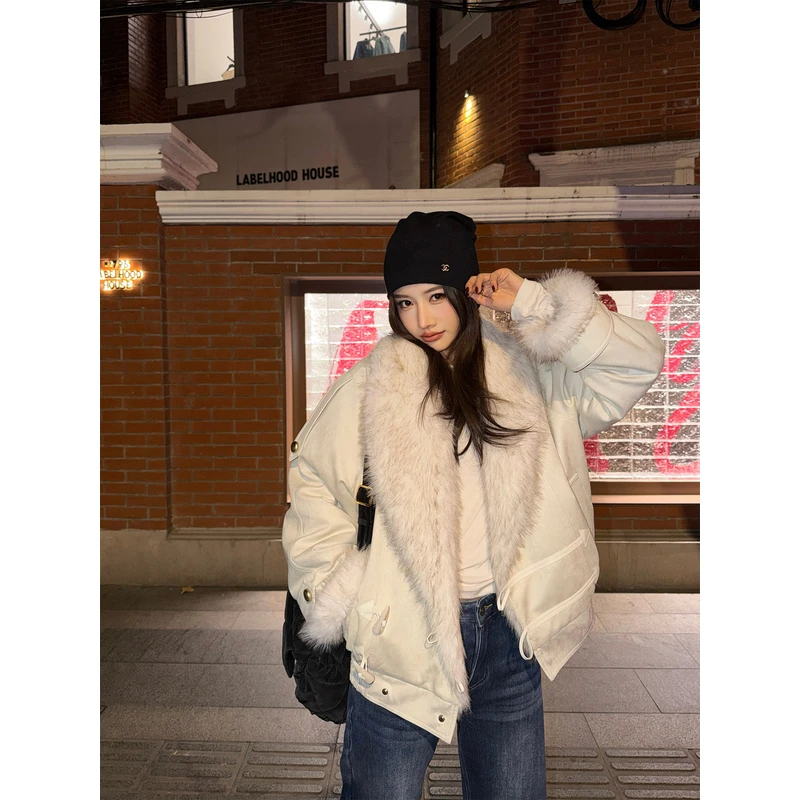 【12/29 20:00上新】翻领两面穿加厚毛毛夹克外套 保暖棉服