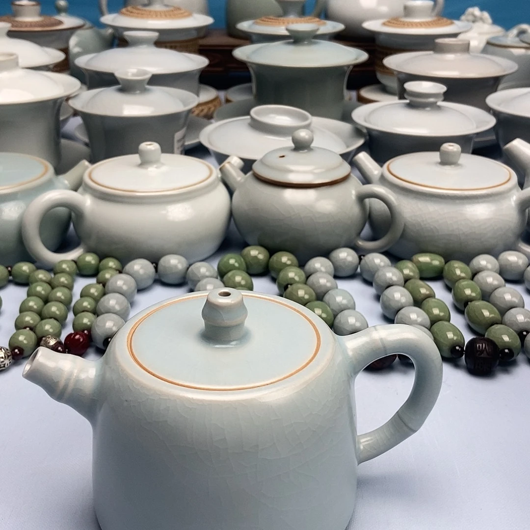 杯仿古青绿釉井栏壶原矿原釉原产地