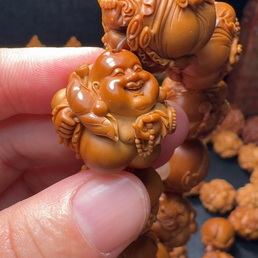 桃***纯橄榄核手串/手链弥勒