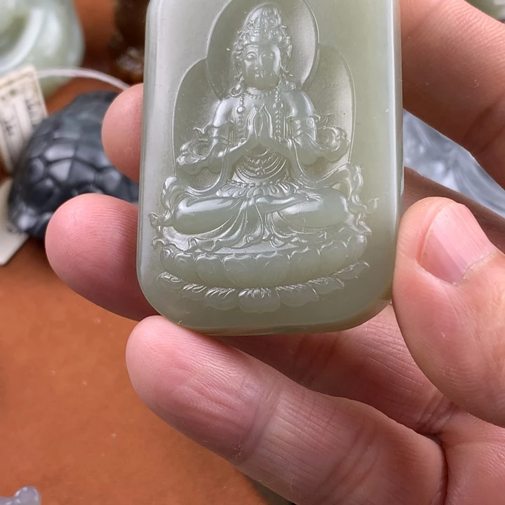 和田玉颈饰未镶嵌紫****۶