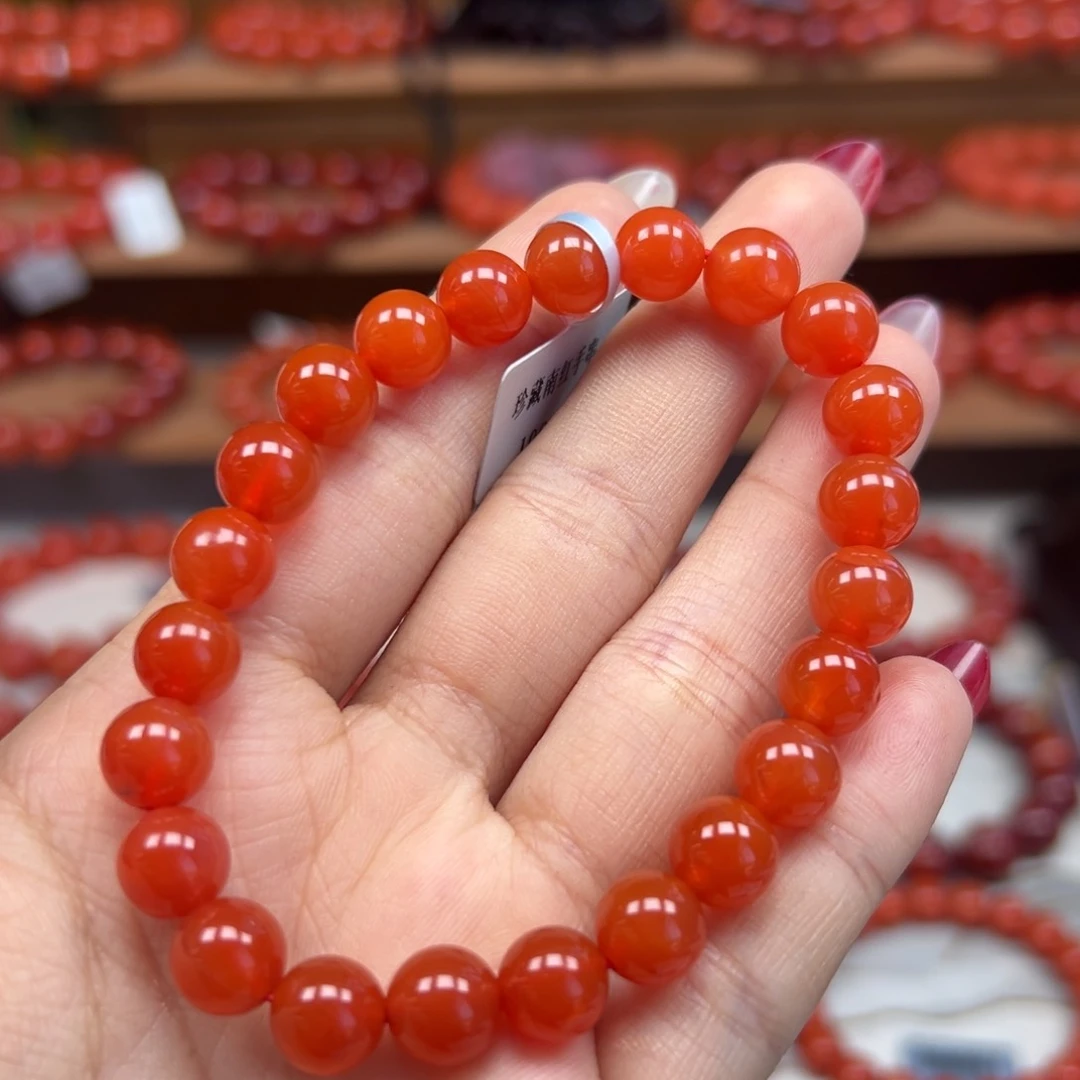 未镶嵌手串南红玛瑙保山河湾冰红卡8mm+