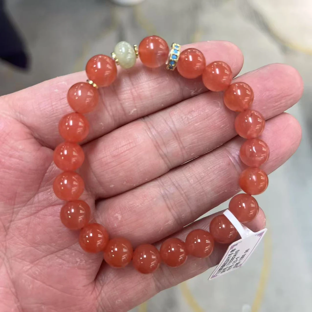 天然南红樱桃红手串9mm精致款多样性发其一