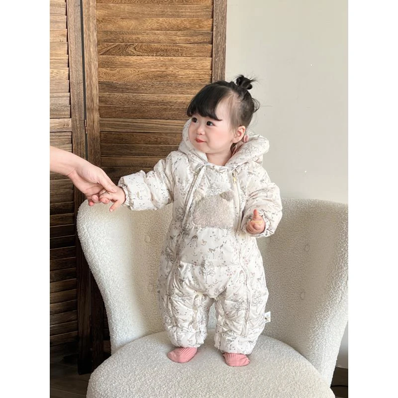 【羽绒服】“连体衣新生儿连帽婴幼儿哈衣加绒加厚保暖冬季男女