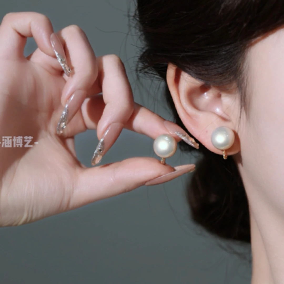 铜合金耳饰 馒头珠日常通勤精致百搭无耳洞蚊香盘耳夹