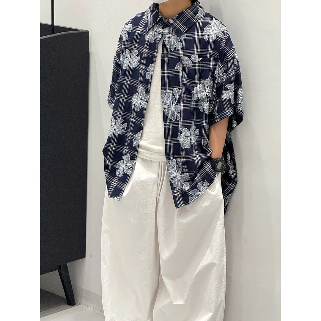 in 爱：bd25夏男童复古时髦花衬衫韩版儿童度假风薄款短袖衬衫156