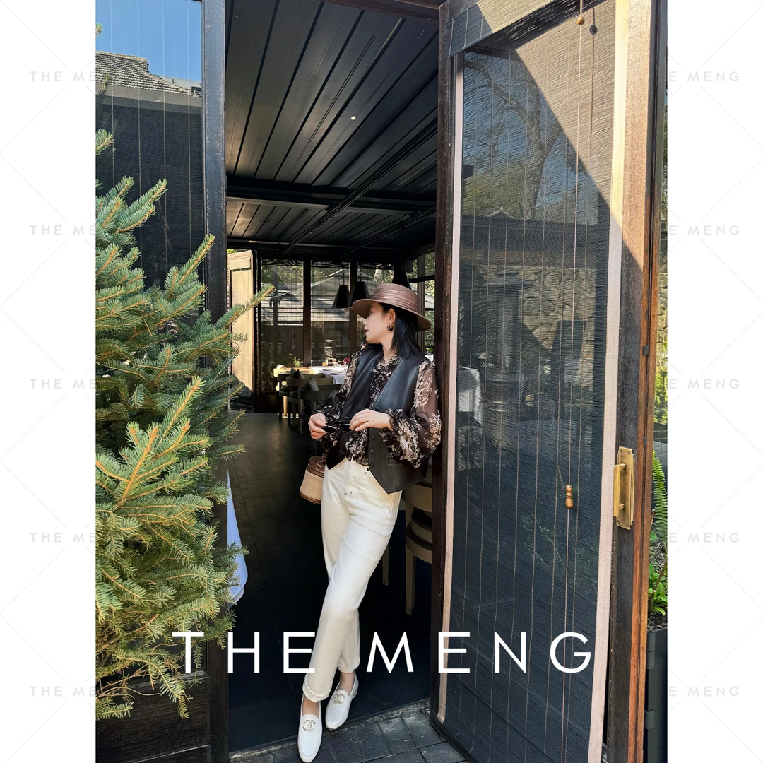 THE MENG【山本】水洗棉白牛丹宁烟管通勤牛仔裤#M251P0041