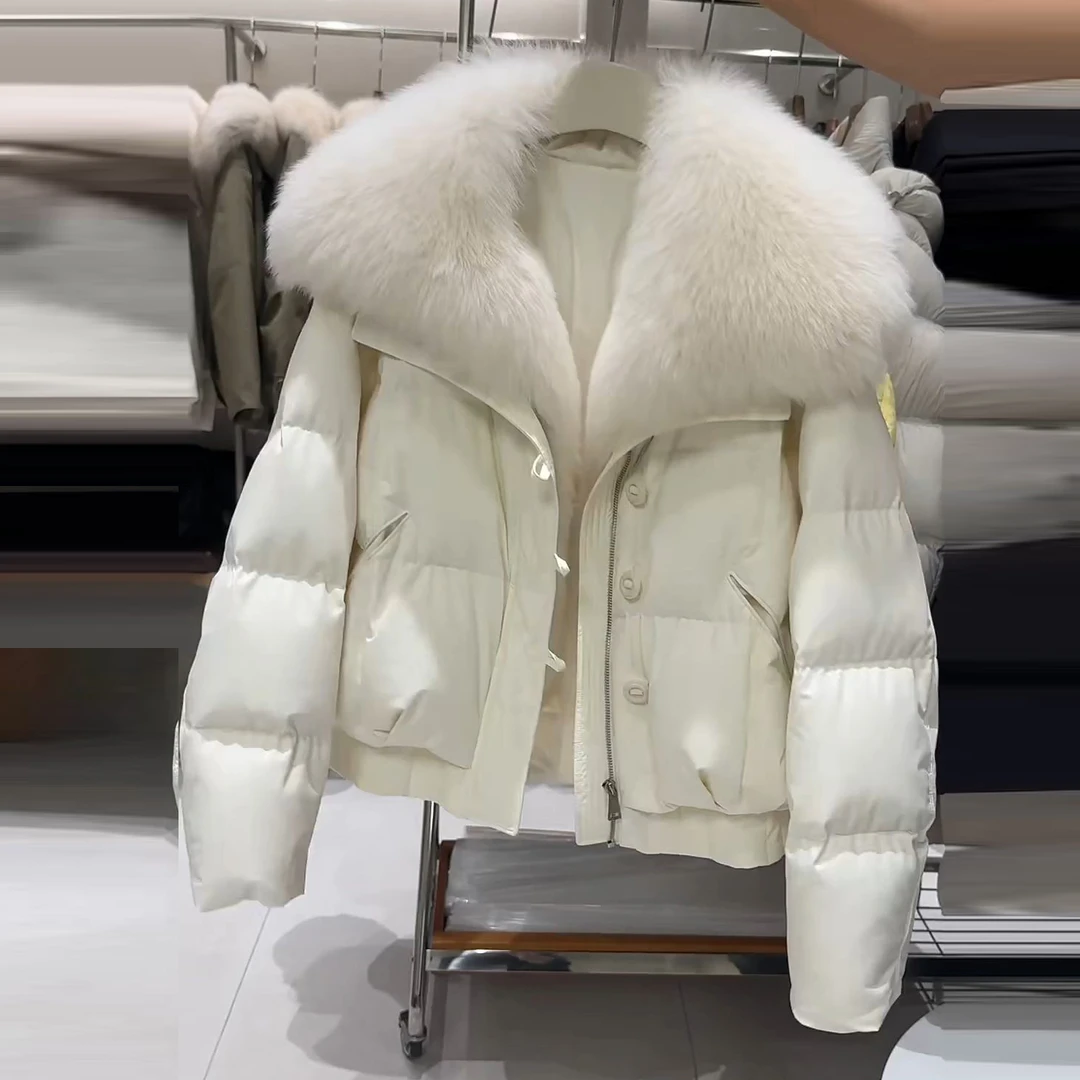 短款大毛领棉服女装2025冬季新款小个子韩系高级感面包服保暖外套